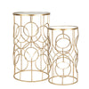 Sagebrook Home Set of 2 Metal /Mirror 28 /24`` Accent Tables, Gold