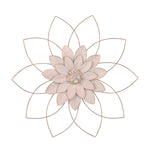 Sagebrook Home 14417-01 25" Metal Wall Flower, White/Gold, Wb
