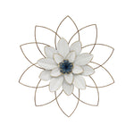 Sagebrook Home Metal 20`` Wall Flower, White/Blue, Wb