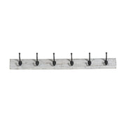 Sagebrook Home Ec, Wood / Iron 39`` 6 Hook Wall Hanger, White