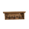 Sagebrook Home Wood 21`` Wall Shelf With 3 Hooks, Brown