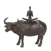 Sagebrook Home Resin 12`` Water Buffalo W/Yogaman, Rust