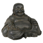 Sagebrook Home 14447 23" Resin Happy Buddha, Gray