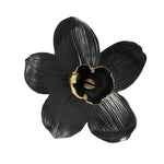 Sagebrook Home Resin 18`` Orchid Wall Hanger,Black/Gold