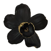 Sagebrook Home Resin 9`` Orchid Wall Hanger, Black/Gold