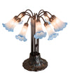 Meyda Lighting 14451 22"H Pink/Blue Pond Lily 10 LT Table Lamp