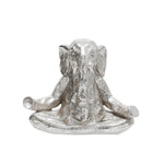 Sagebrook Home 14452-02 8" Polyresin Meditating Elephant, Silver