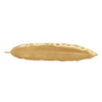 Sagebrook Home Polyresin 20`` Banana Leaf Tray, Gold