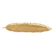 Sagebrook Home Polyresin 20`` Banana Leaf Tray, Gold