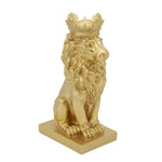 Sagebrook Home Polyresin 14" Lion Figurine W/Crown, Gold
