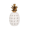 Sagebrook Home 14458-02 13" Ceramic Lattice Weave Pineapple, White / Gold