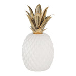Sagebrook Home Ceramic / Metal 11" Pineapple,White