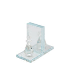 Sagebrook Home 14462-02 4" Crystal Chess Piece Bookends, Clear, Set of 2