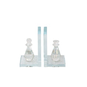Sagebrook Home 14462-02 Crystal Chess Piece Bookends, Clear