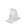Sagebrook Home 14462-05 4" Crystal Apple Bookends, Clear, Set of 2