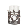 Sagebrook Home Resin/Glass 11`` 5 Figure Hurricane, Bronze