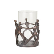 Sagebrook Home Resin/Glass 11`` 5 Figure Hurricane, Bronze