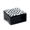 Sagebrook Home Glass /Wood Square Storage Box,Black/White