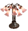 Meyda Lighting 14479 22"H Cranberry Pond lily 10 LT Table Lamp