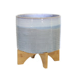 Sagebrook Home 14485-04 11" Ceramic Planter On Stand, Blue Fade