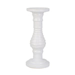 Sagebrook Home Ceramic 11" Candle Holder, White Stripe