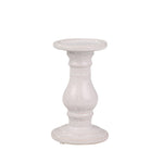 Sagebrook Home Ceramic 8`` Candle Holder, White Speckle