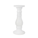 Sagebrook Home Ceramic 15" Candle Holder, White Stripe
