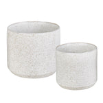 Sagebrook Home Set of 2 Ceramic 7/5" Planters, White Speckle