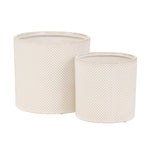 Sagebrook Home Set of 2 Ceramic 7/5" Planters, White/Tan Dot