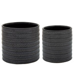 Sagebrook Home Set of 2 Ceramic 7/5" Planters, Black