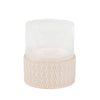 Sagebrook Home 14492-01 10" Ceramic/Glass Pillar Holder, Chevron