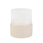 Sagebrook Home 14492-01 10" Ceramic/Glass Pillar Holder, Chevron