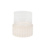 Sagebrook Home Ceramic /Glass 8" Pillar Holder, Chevron