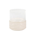 Sagebrook Home Ceramic /Glass 10" Pillar Holder, Stripe
