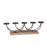 Sagebrook Home Metal/Wood 11`` 5-Arm Candelabra