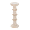 Sagebrook Home Wood, 15" Antique Style Candle Holder, White