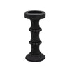 Sagebrook Home Wood, 11" Antique Style Candle Holder, Black