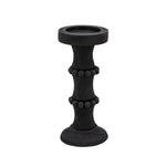 Sagebrook Home Wood, 11" Antique Style Candle Holder, Black