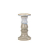 Sagebrook Home Ceramic 10`` Candle Holder, Beige Fade Matt
