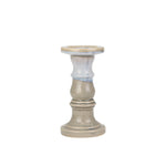 Sagebrook Home Ceramic 10`` Candle Holder, Beige Fade Matt