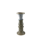 Sagebrook Home Ceramic 13`` Candle Holder, Blue/Gray Reactive