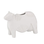 Sagebrook Home 14529 8" Ceramic Cow Planter, White