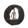 Sagebrook Home Aluminum Yoga Lady In Circle Log 10.5``, Silver