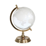 Sagebrook Home Glass Globe 13`` On Metal Base,Frost