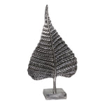 Sagebrook Home 14586-01 18" Aluminum Leaf On Stand, Nickel Antique