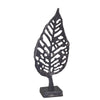Sagebrook Home Aluminum Leaf On Stand, 18`` Black Antique