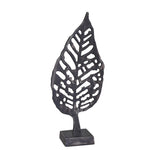 Sagebrook Home Aluminum Leaf On Stand, 18`` Black Antique