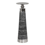 Sagebrook Home Aluminum 13`` Pillar Holder, Black/Silver