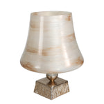 Sagebrook Home Glass 15`` Hurricane On Stand,Opal