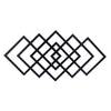 Sagebrook Home 14599-02 40" Metal Diamond Wall Decor, Black Wb